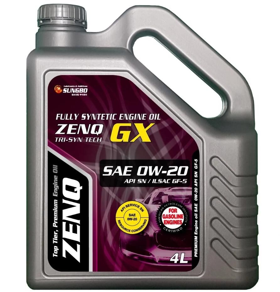 Масло моторное ZENQ GX 0W20 4л SN/GF-5 синтетика купить в Москве